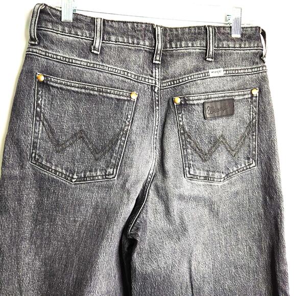 Wrangler Sustainable High Waisted Dark Wash Jeans Size 28 Sample Wide Leg - Picture 3 of 12